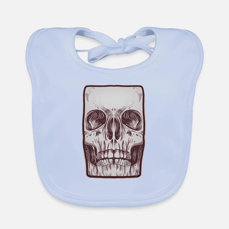 Front Skull Organic Baby Bibs