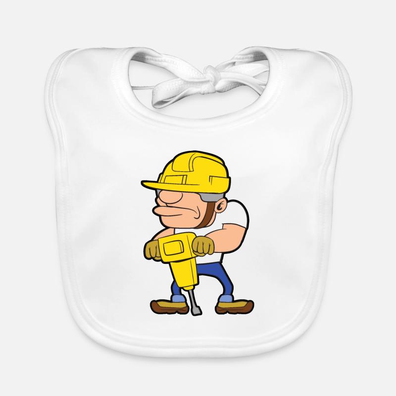 Travailleur de la construction chantier de construction Bavoir bio Bébé