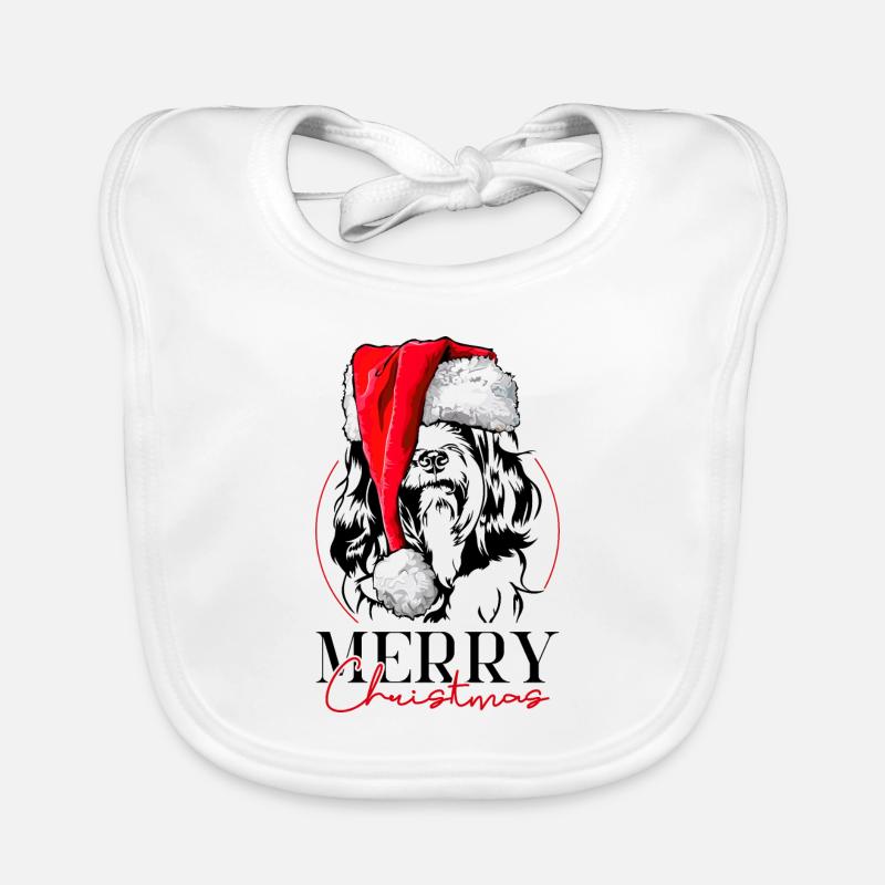 Père Noël Tibétain Terrier Joyeux Noël Chiens Wilsigns Bavoir bio Bébé