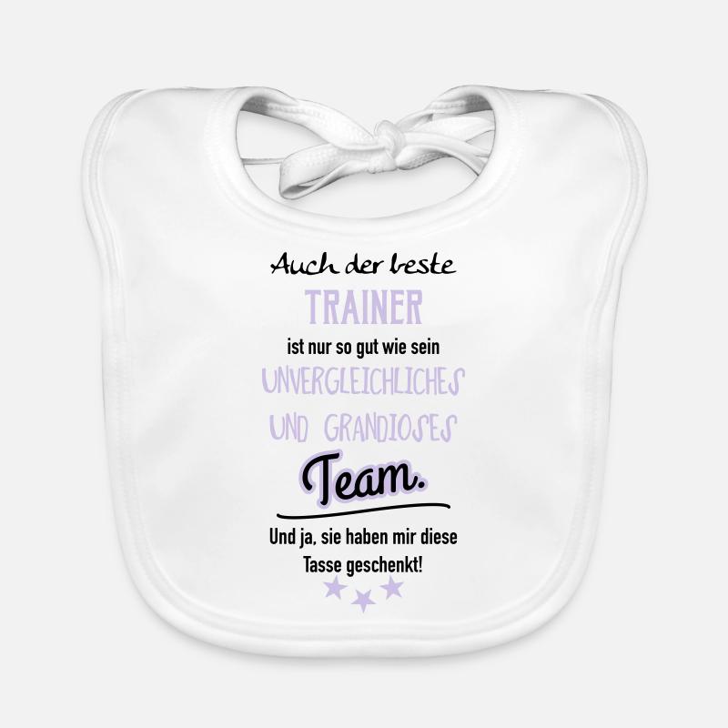 Bester Trainer Tasse - Baby Bio-Lätzchen - Weiß