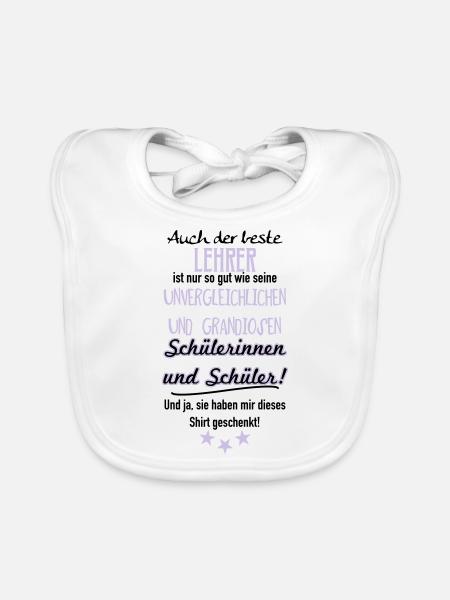 Bester Lehrer Shirt - Baby Bio-Lätzchen - Weiß - Vorne