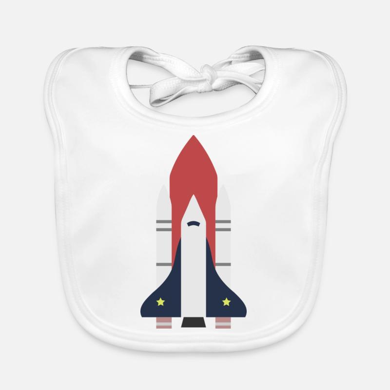 idée cadeau Rocket Space - Bavoir bio Bébé - blanc