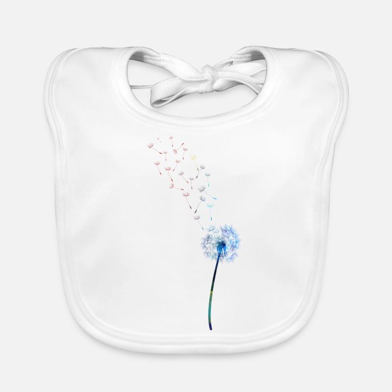 Pusteblume, Löwenzahn, Dandelion, Frühling, Spring - Baby Bio-Lätzchen - Weiß