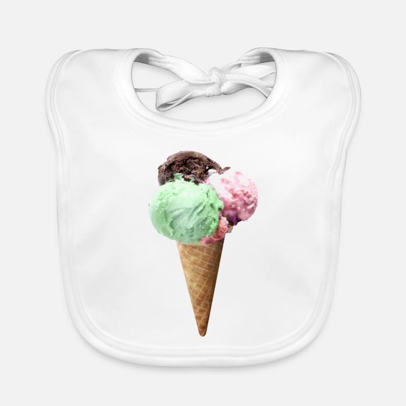 ice creme - Baby Bio-Lätzchen - Weiß
