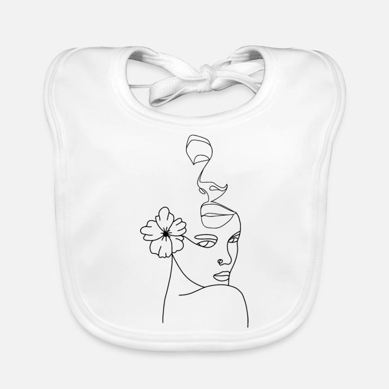 Face line abstract Organic Baby Bibs