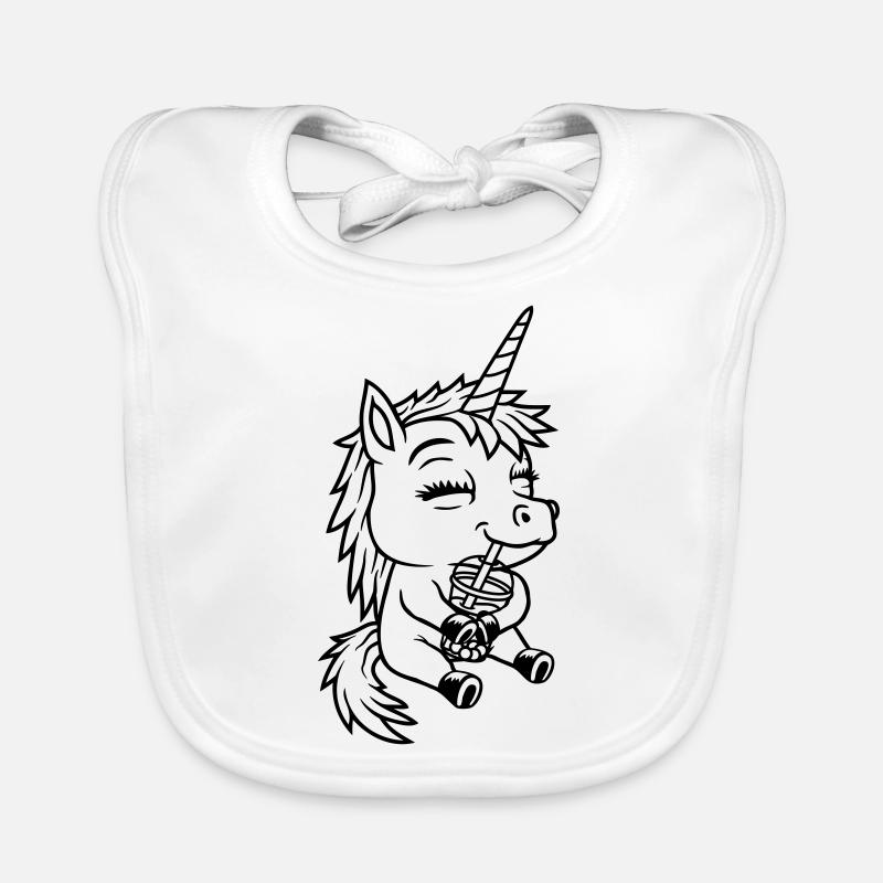 Unicorn drinks Boba tea Organic Baby Bibs