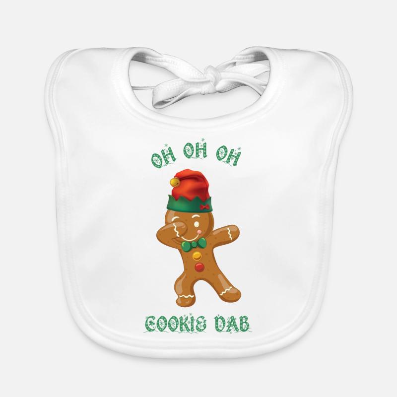 Dancing gingerbread man making a Dab Organic Baby Bibs