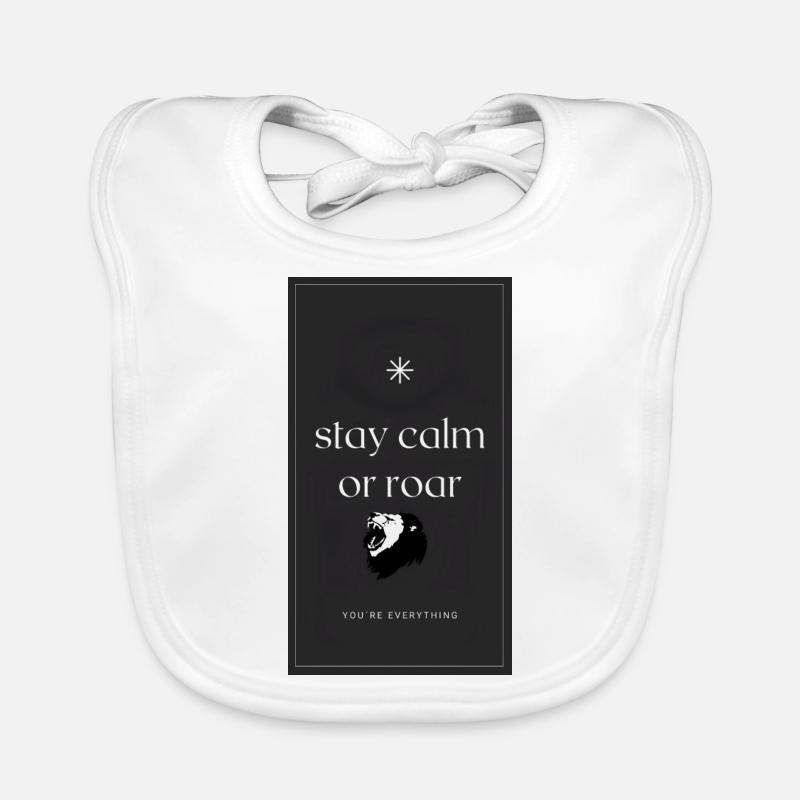 Stay calm or roar Tshirt design Baby Bio-Lätzchen