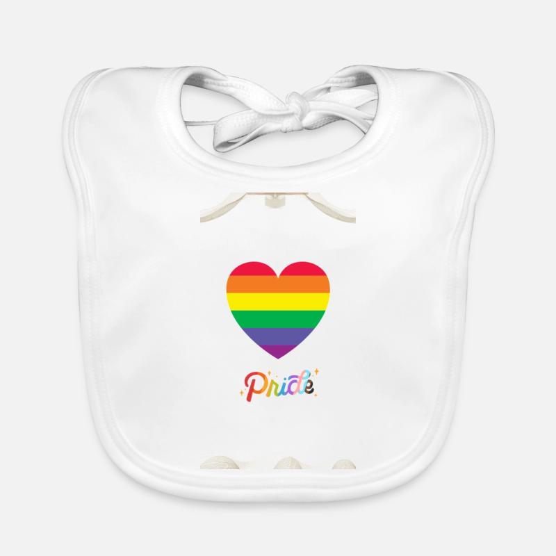 Pride Heart Design Print Organic Baby Bibs