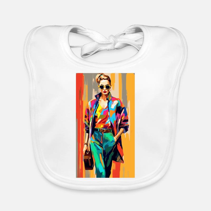 Femme d’affaires Pop Art moderne - Bavoir bio Bébé - blanc
