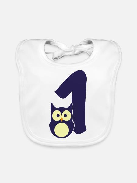 I'm already 1 - Organic Baby Bibs - white - Front