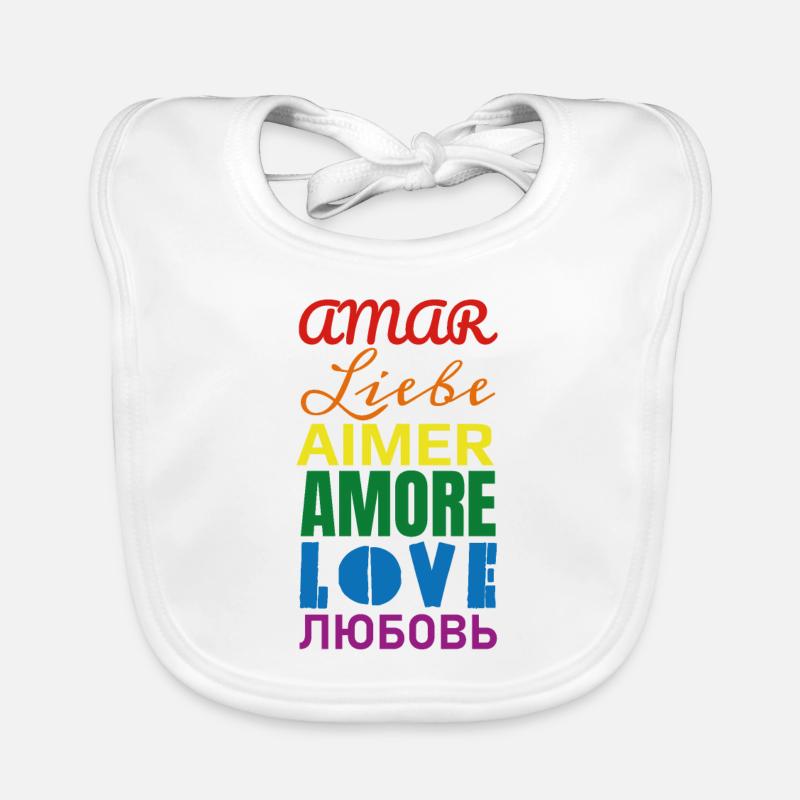 Liebe Regenbogen Sprachen Baby Bio-Lätzchen