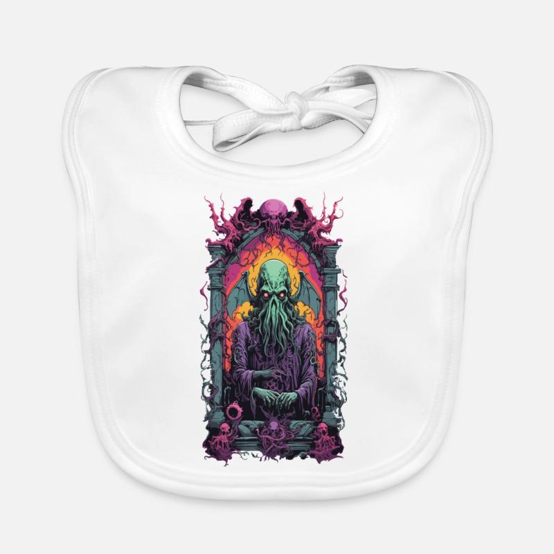 Cthulhu gothique monstre occulte horreur Design - Bavoir bio Bébé - blanc