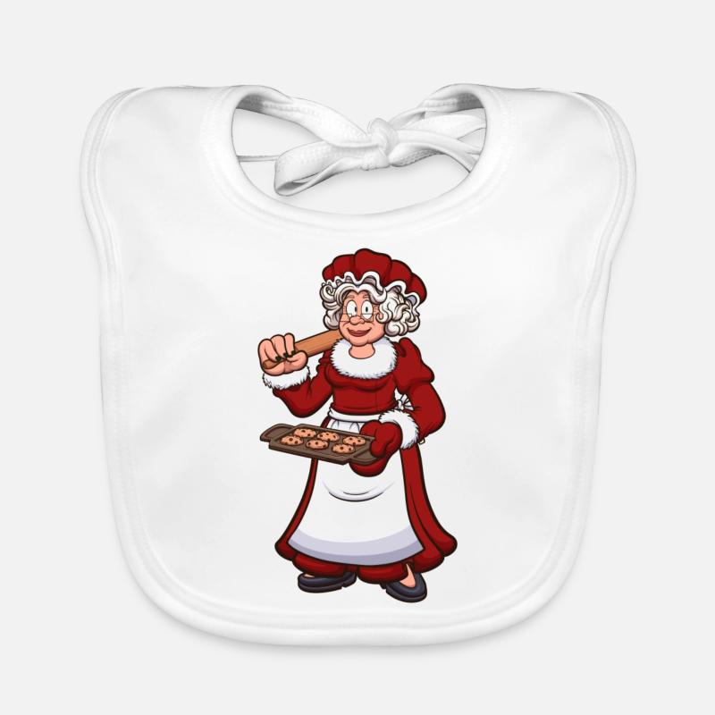 Mère Noël avec des biscuits Bavoir bio Bébé
