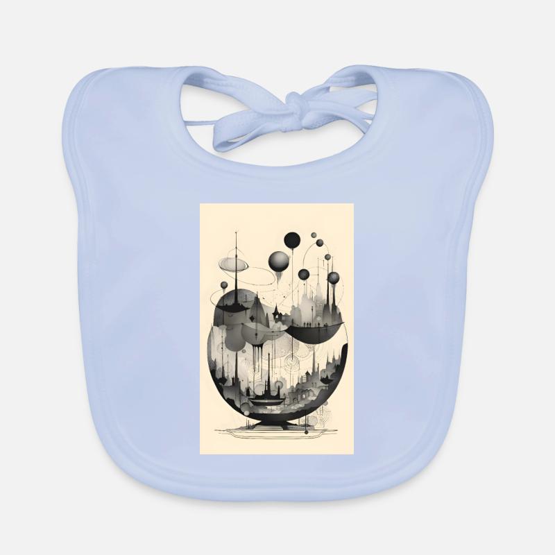 Abstract spherical geometry city Organic Baby Bibs