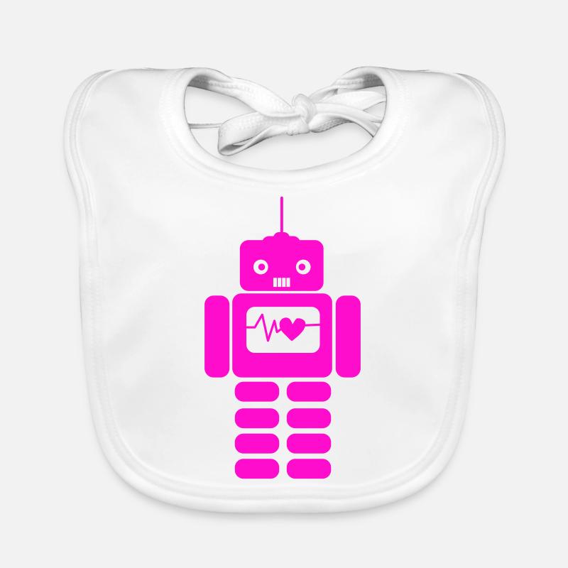 Robot Heart Love Organic Baby Bibs
