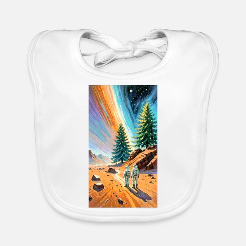 Astronauts explore foreign landscapes Organic Baby Bibs