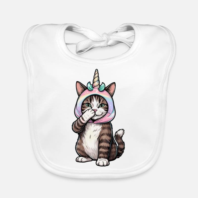 Chat licorne Bavoir bio Bébé