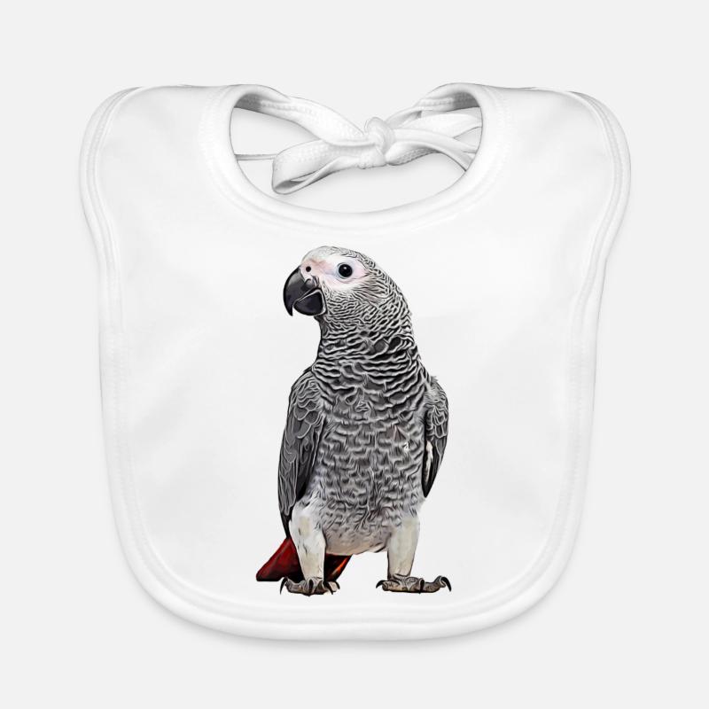 African grey parrot Organic Baby Bibs