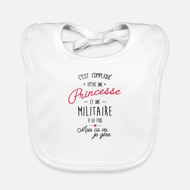 princesse et Militaire Bavoir bio Bébé