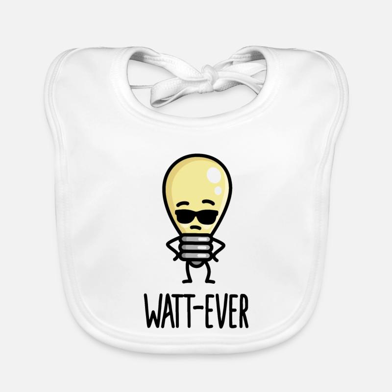 Watt-ever, whatever funny saying light bulb puns Organic Baby Bibs