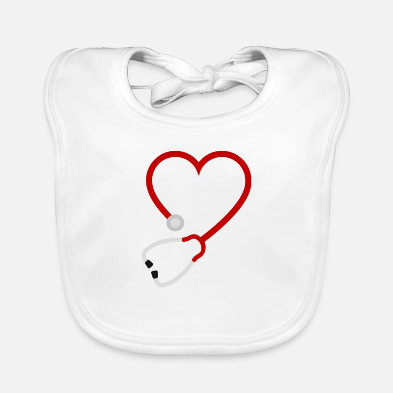 Heart stethoscope Organic Baby Bibs