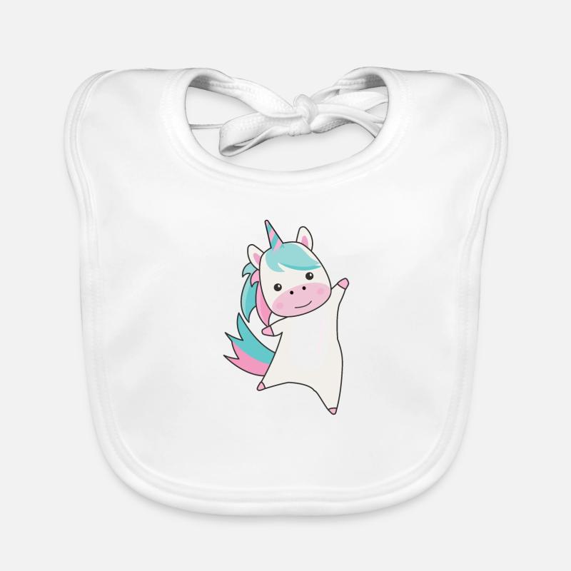 Unicorn magic unicorns pink kawaii animals Organic Baby Bibs