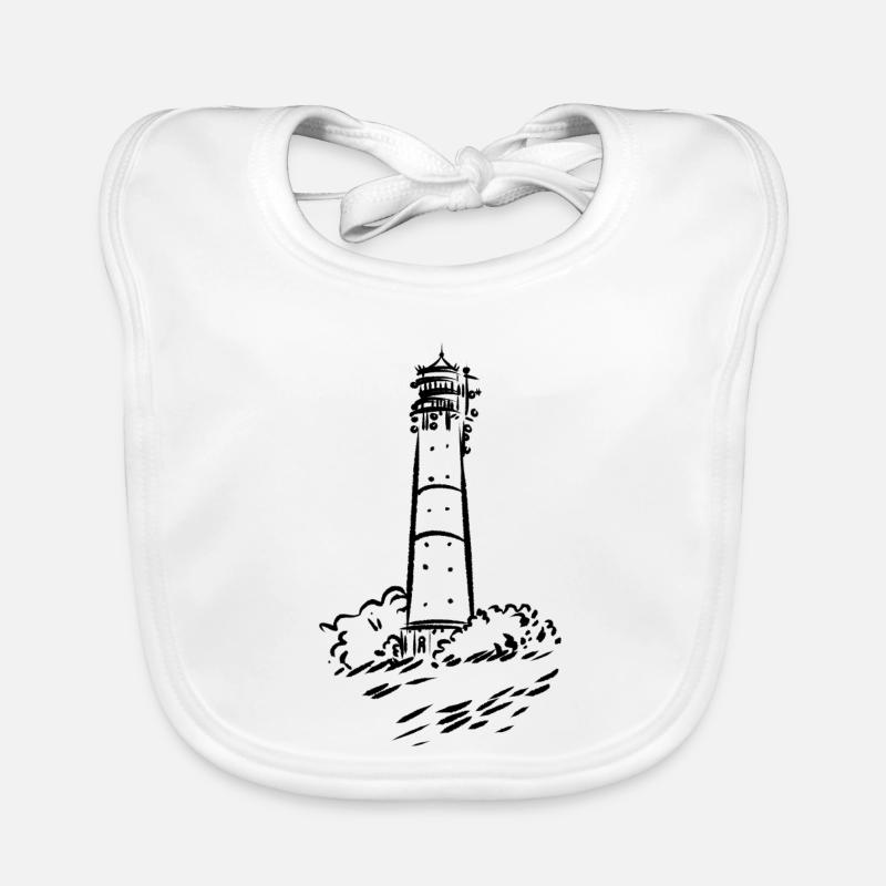 Lighthouse Hörnum Sylt Art Design Organic Baby Bibs