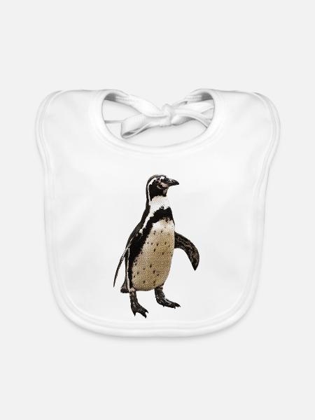 süße pinguine, Zügel Pinguin, wasservogel - Baby Bio-Lätzchen - Weiß - Vorne