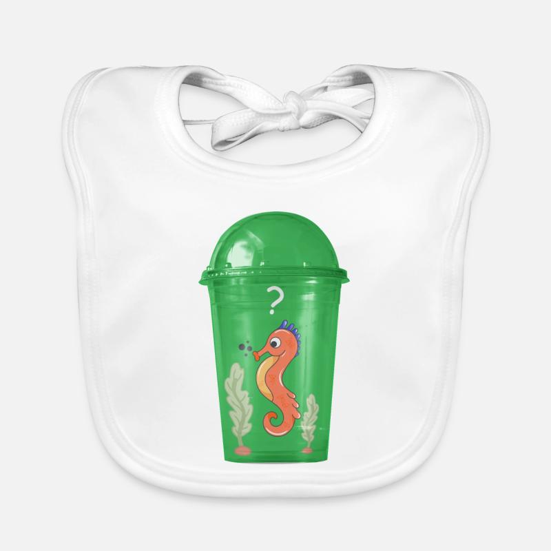 Seepferd im Becher Baby Bio-Lätzchen