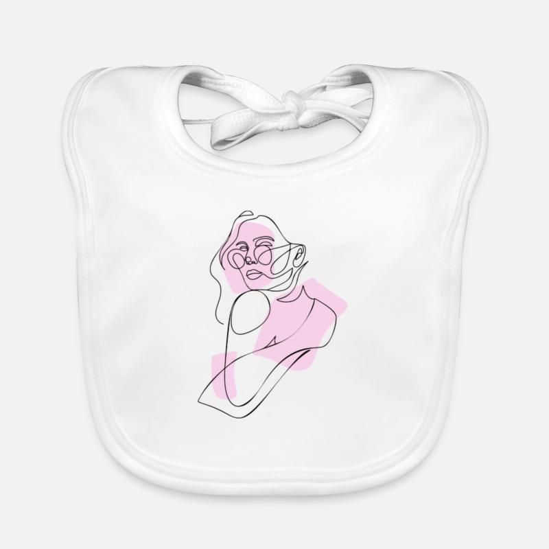 Frau in Pink Baby Bio-Lätzchen