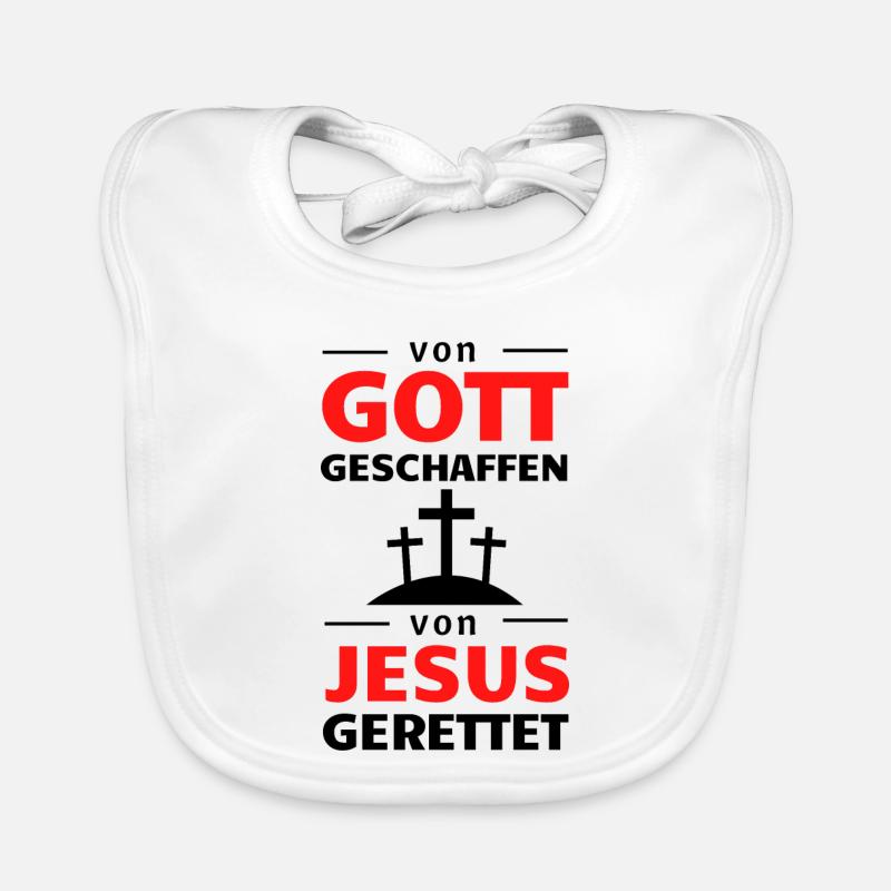 Gott Jesus Stark Rot Typografie Baby Bio-Lätzchen