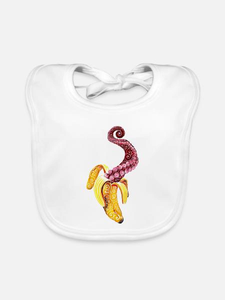 Swirly Mutant-Banana - Bavoir bio Bébé - blanc - Devant