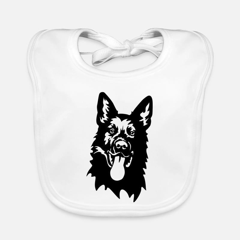 German Shepherd Head Organic Baby Bibs