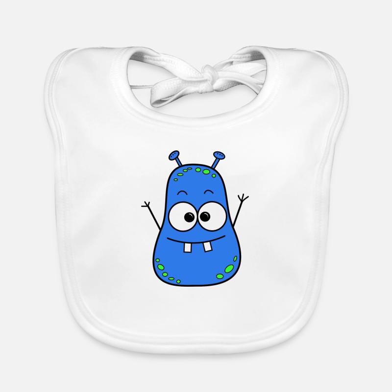 Monster Blue Organic Baby Bibs
