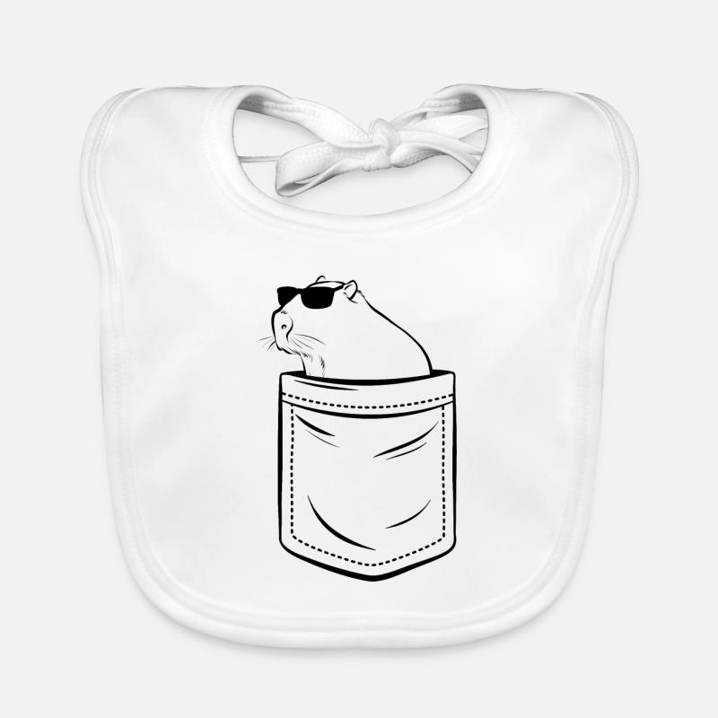 Mein Capybara in der Tasche - Brusttasche Baby Bio-Lätzchen
