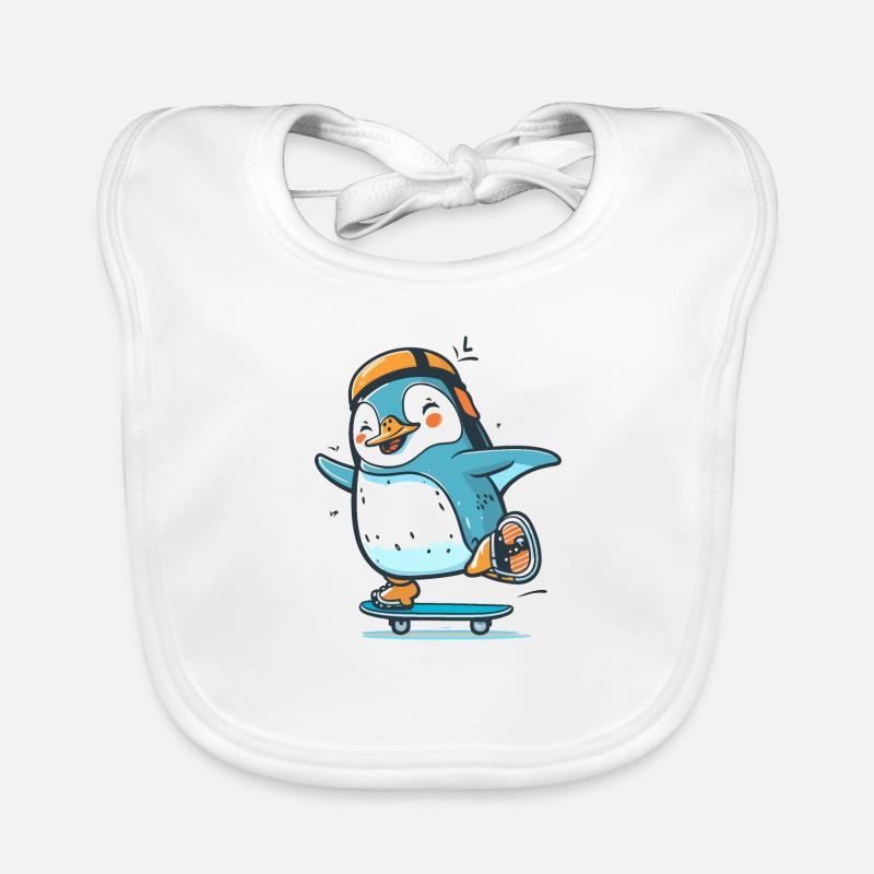 Glissez avec ce pingouin Bavoir bio Bébé