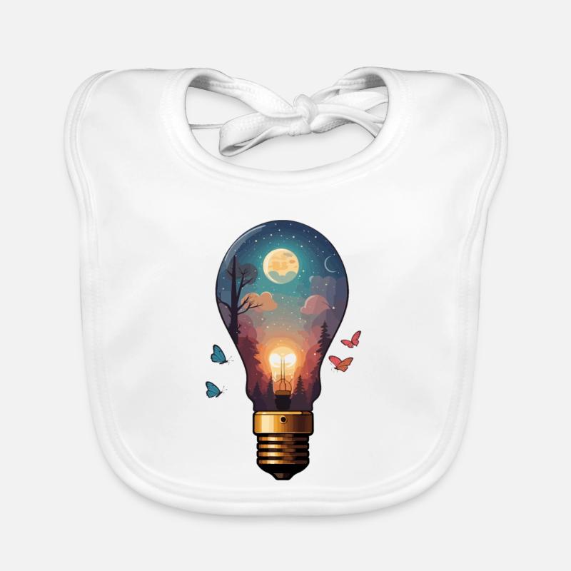 Glühbirne mit Mondlicht Baby Bio-Lätzchen