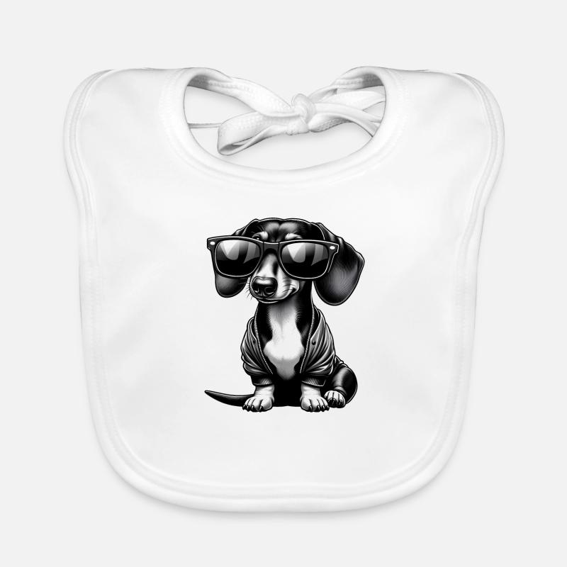Chien teckel mignon Bavoir bio Bébé