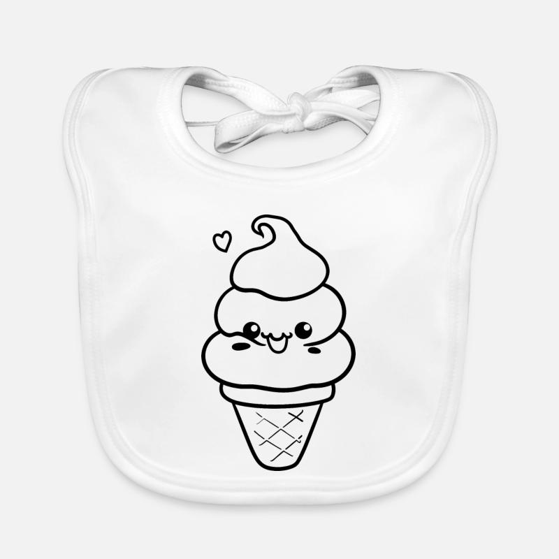 Ice Cream Comic Style Organic Baby Bibs