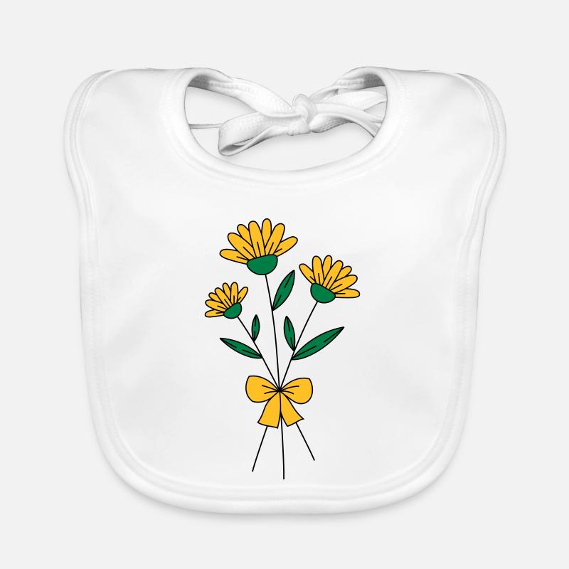 Blumenstrauss dreifarbig Baby Bio-Lätzchen