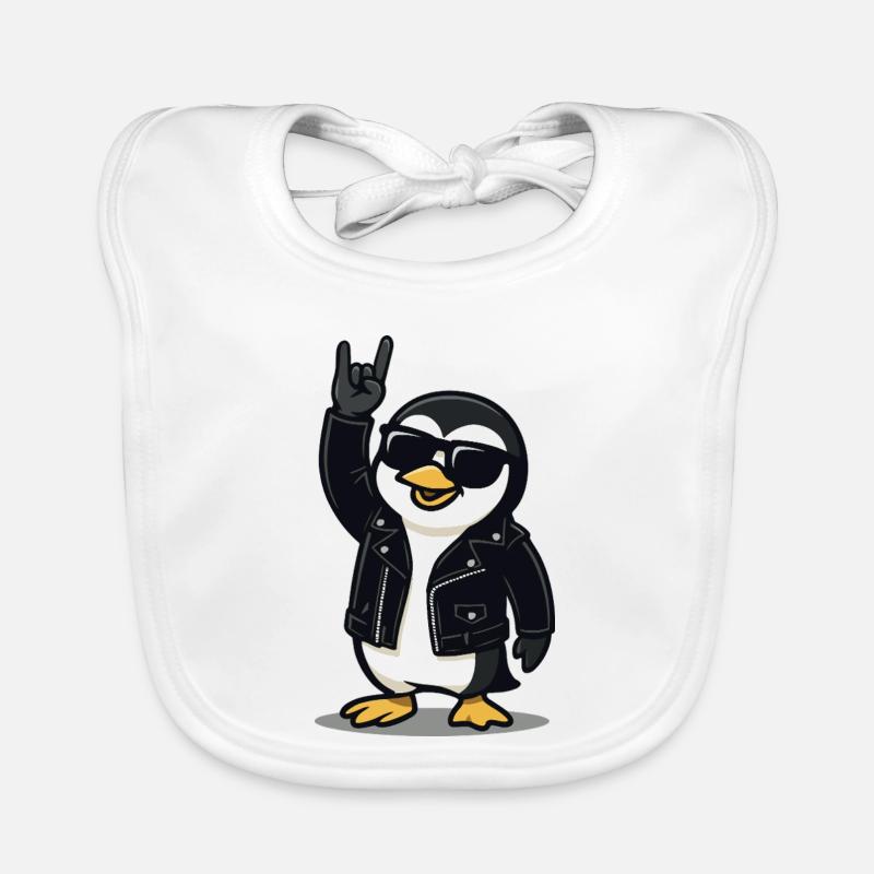 Rock'n'Roll Penguin Organic Baby Bibs