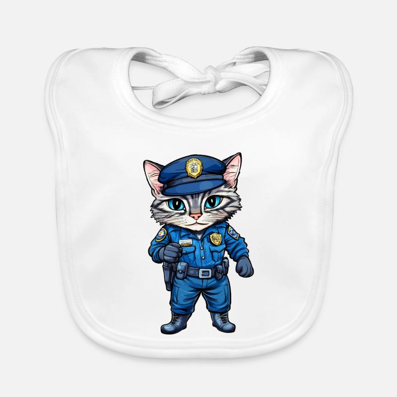 Chat policier Bavoir bio Bébé