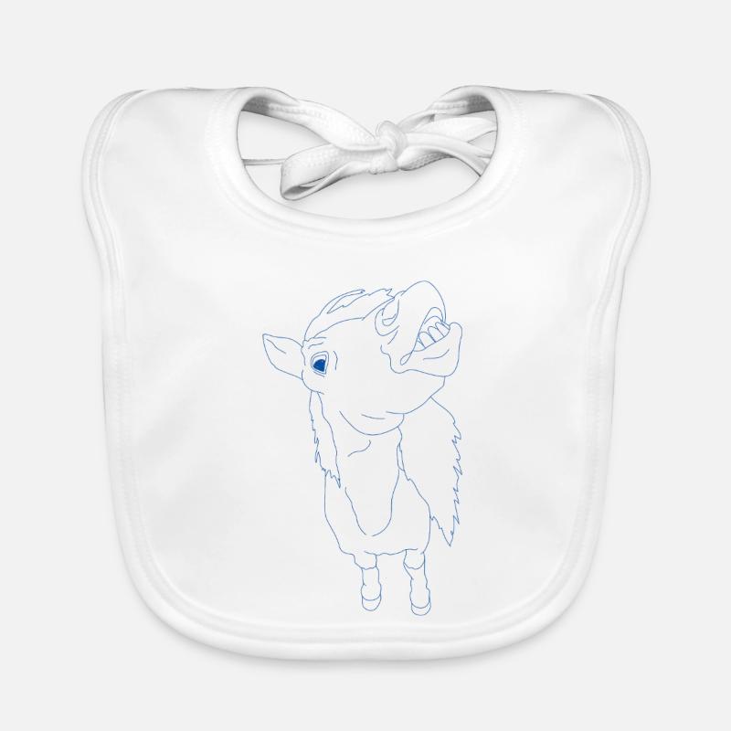 Drôle de cheval avec la gueule ouverte - Bavoir bio Bébé - blanc