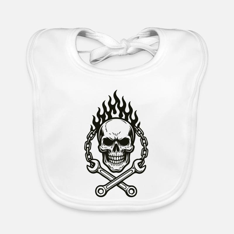 Skull & Wrench Design Baby Bio-Lätzchen