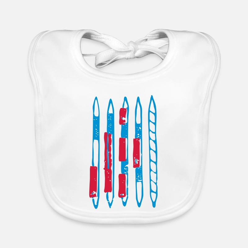Bâtons bleu-rouge, Mikado Bavoir bio Bébé