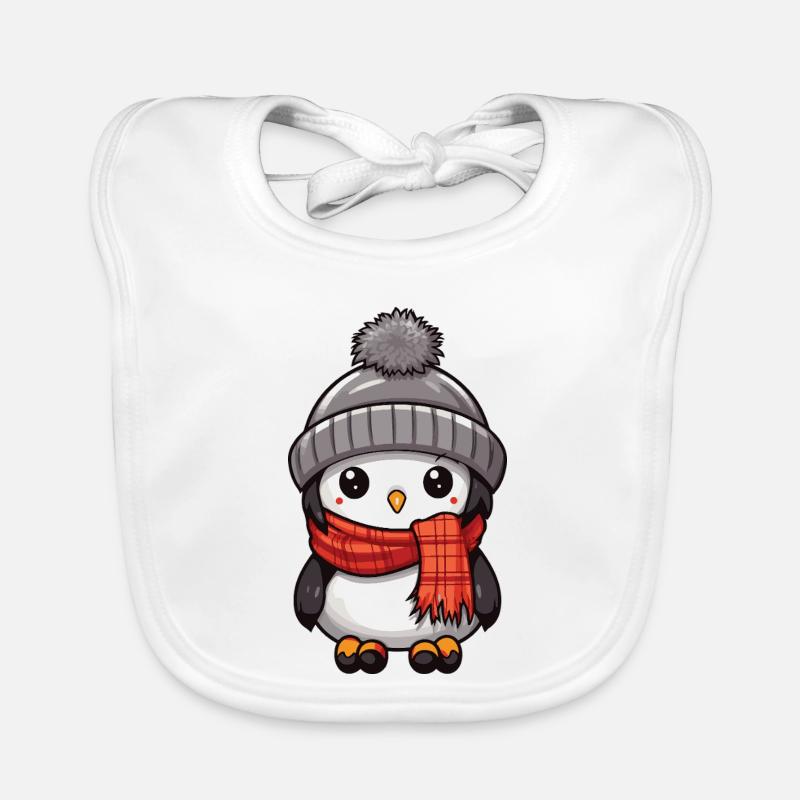 Pinguin Winter Tier Baby Comic Baby Bio-Lätzchen