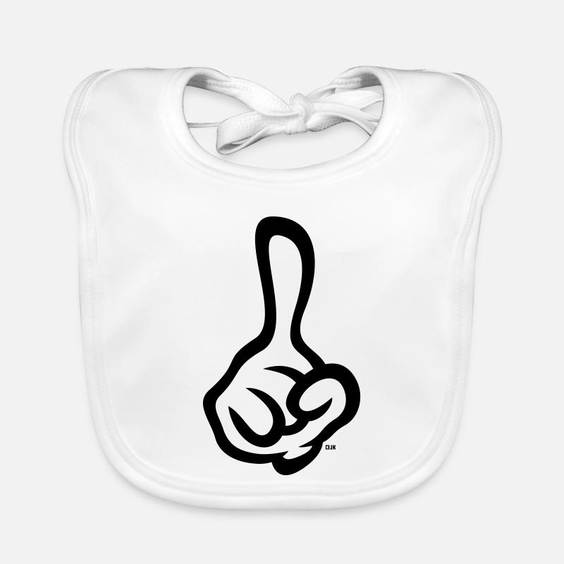 Raised index finger (finger / right hand / 1C) Organic Baby Bibs