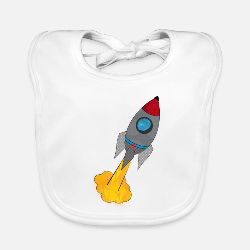 Colorful rocket at launch Organic Baby Bibs