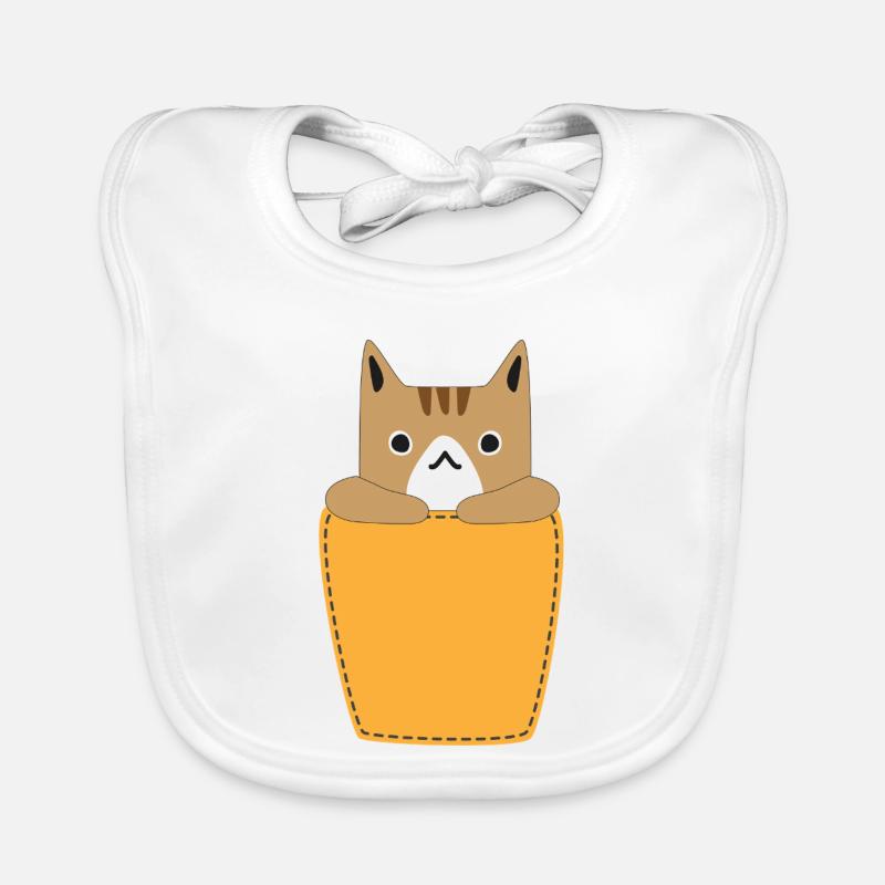 Poche poitrine avec chat Bavoir bio Bébé